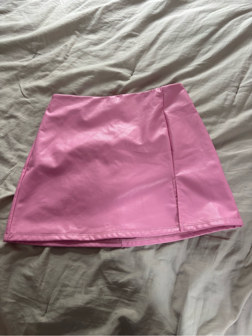 Altar'd State Pink Faux Leather Mini Skirt